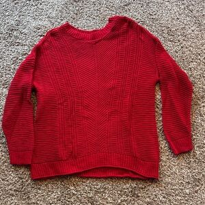 Sonoma Red Cable-Accent Crewneck Sweater